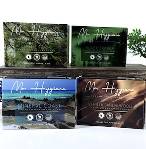The Elements soap collection packaging